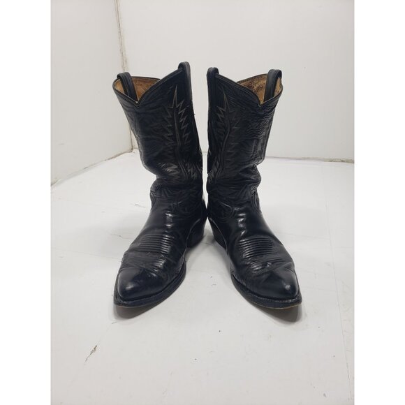 Vintage Tony Lama Mens Black Western Cowboy Size 9D Style Number 6213 Pre Owned main image 11